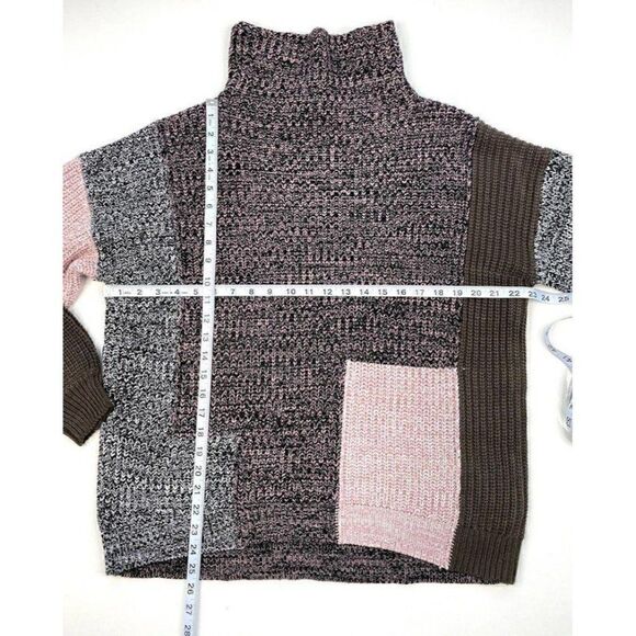 American Rag Sweater Color Block Pink Black Mock Neck Sz Small NEW‎ - Picture 3 of 8
